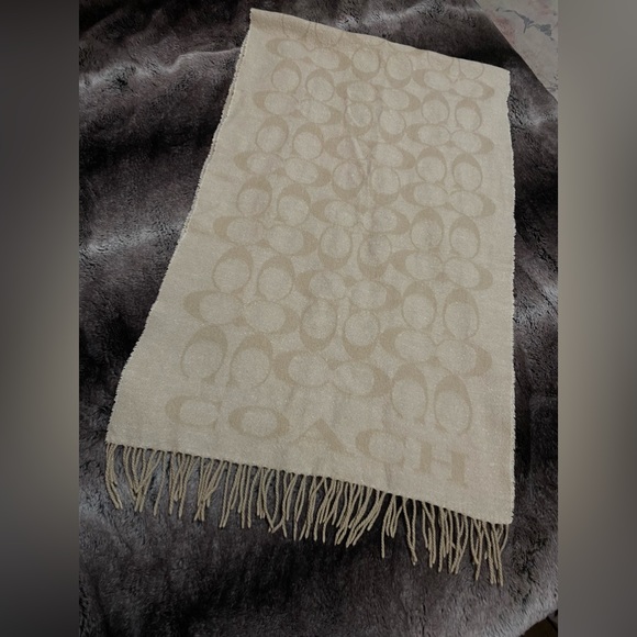 COACH Wool Blend Reversible Scarf. - Picture 2 of 8